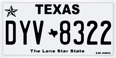 TX license plate DYV8322