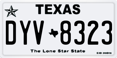 TX license plate DYV8323