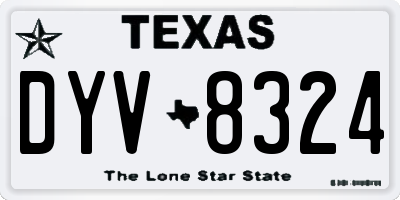 TX license plate DYV8324