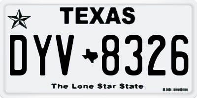 TX license plate DYV8326