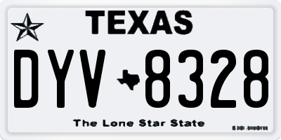 TX license plate DYV8328