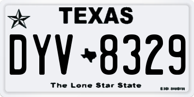 TX license plate DYV8329