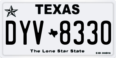TX license plate DYV8330