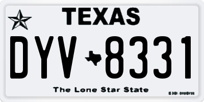 TX license plate DYV8331