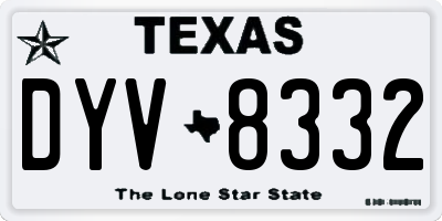 TX license plate DYV8332