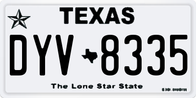 TX license plate DYV8335