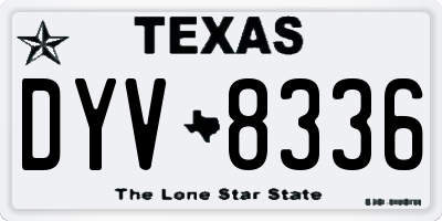 TX license plate DYV8336