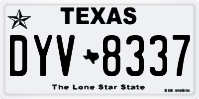 TX license plate DYV8337