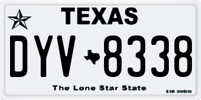 TX license plate DYV8338