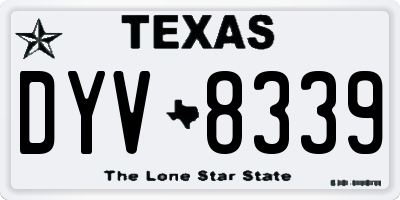 TX license plate DYV8339