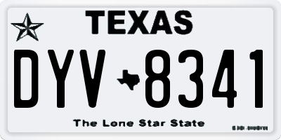 TX license plate DYV8341