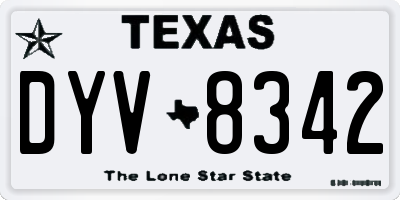 TX license plate DYV8342
