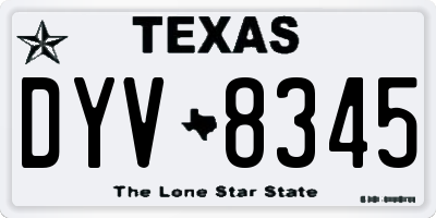TX license plate DYV8345