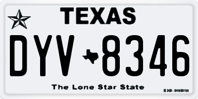 TX license plate DYV8346
