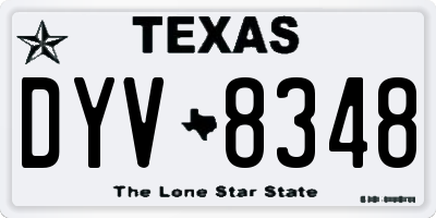 TX license plate DYV8348