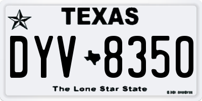 TX license plate DYV8350
