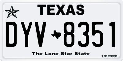 TX license plate DYV8351