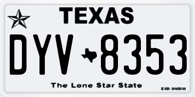 TX license plate DYV8353