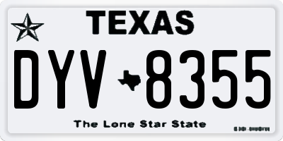 TX license plate DYV8355