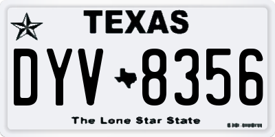 TX license plate DYV8356