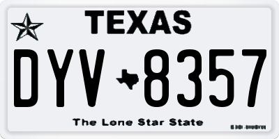 TX license plate DYV8357