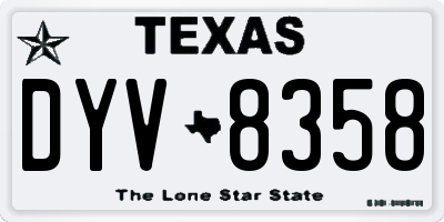 TX license plate DYV8358