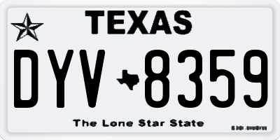 TX license plate DYV8359