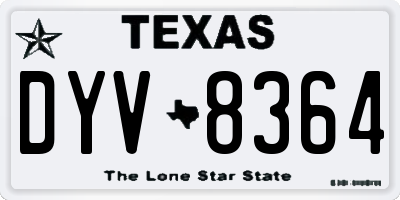 TX license plate DYV8364