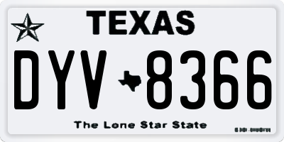 TX license plate DYV8366