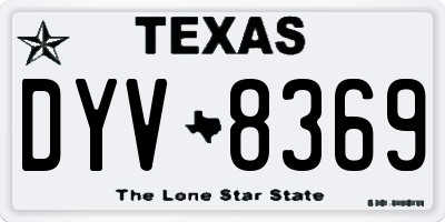 TX license plate DYV8369