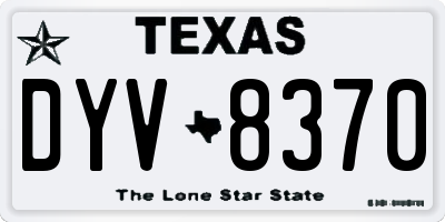 TX license plate DYV8370