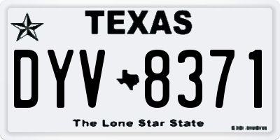 TX license plate DYV8371