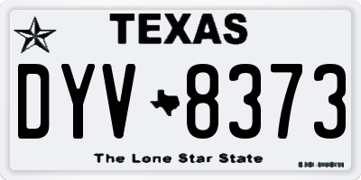 TX license plate DYV8373