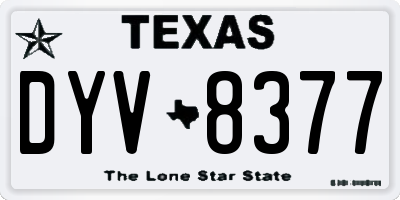 TX license plate DYV8377