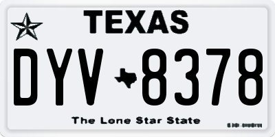 TX license plate DYV8378