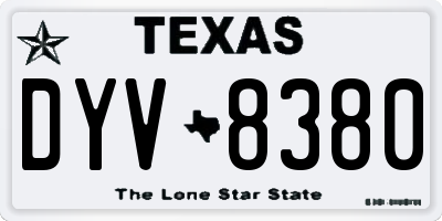 TX license plate DYV8380