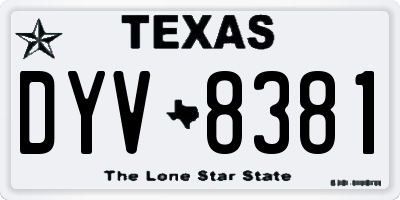 TX license plate DYV8381