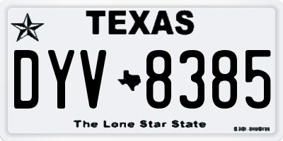 TX license plate DYV8385