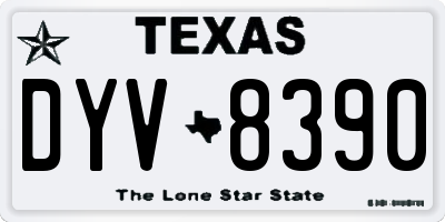 TX license plate DYV8390
