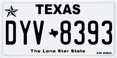 TX license plate DYV8393