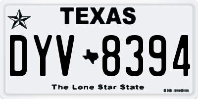 TX license plate DYV8394