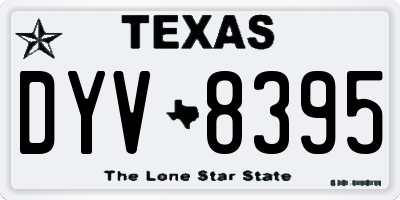TX license plate DYV8395