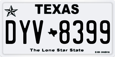 TX license plate DYV8399