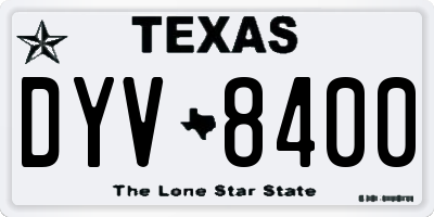 TX license plate DYV8400
