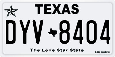 TX license plate DYV8404