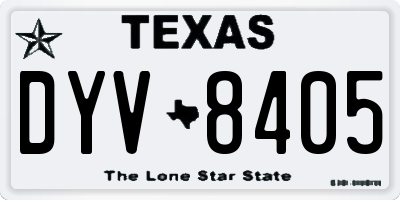 TX license plate DYV8405