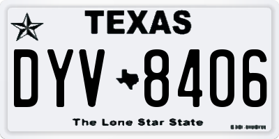 TX license plate DYV8406