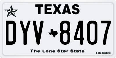 TX license plate DYV8407