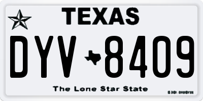 TX license plate DYV8409