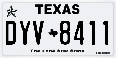 TX license plate DYV8411